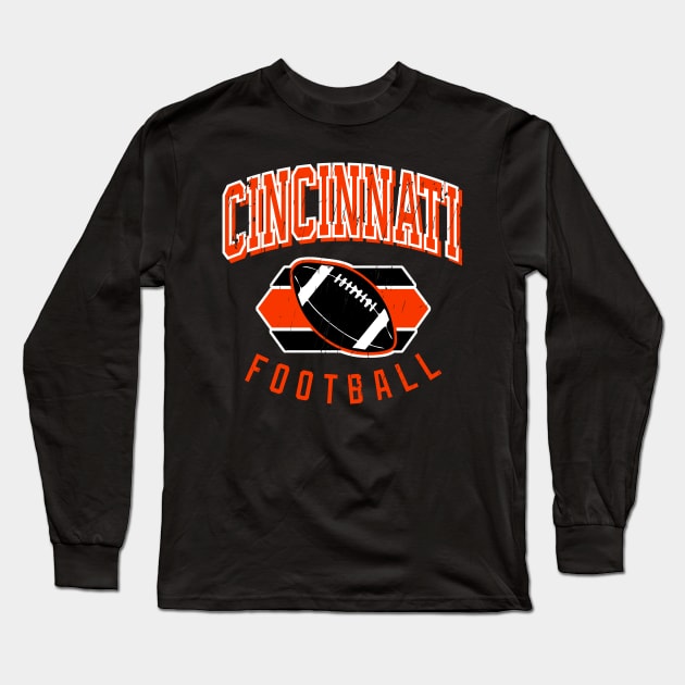 Vintage Cincinatti Football Long Sleeve T-Shirt by funandgames